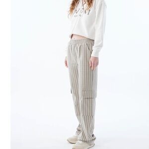 Livom cargo Striped wide leg Women's Pants size medium